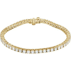 14K Yellow Gold 5 CTW Lab-Grown Diamond Line 7" Bracelet