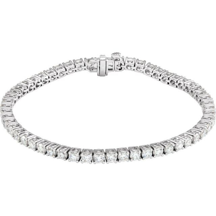 14K White Gold 5 CTW Lab-Grown Diamond Line 7" Bracelet