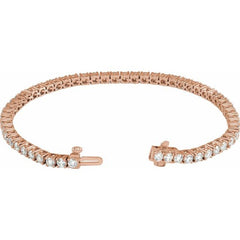 14K Rose Gold 5 CTW Lab-Grown Diamond Line 7" Bracelet