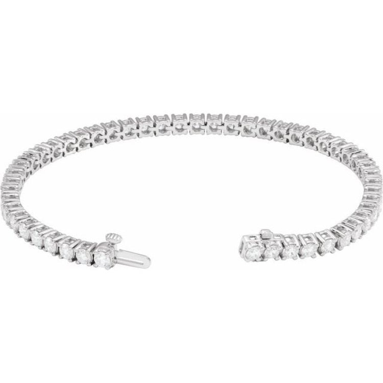 14K White Gold 6 CTW Lab-Grown Diamond Line 7" Bracelet