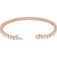 14K Rose Gold 6 CTW Lab-Grown Diamond Line 7" Bracelet