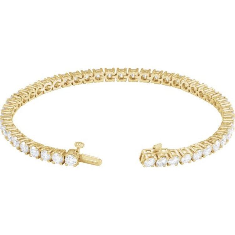 14K Yellow Gold 7 CTW Lab-Grown Diamond Line 7" Bracelet
