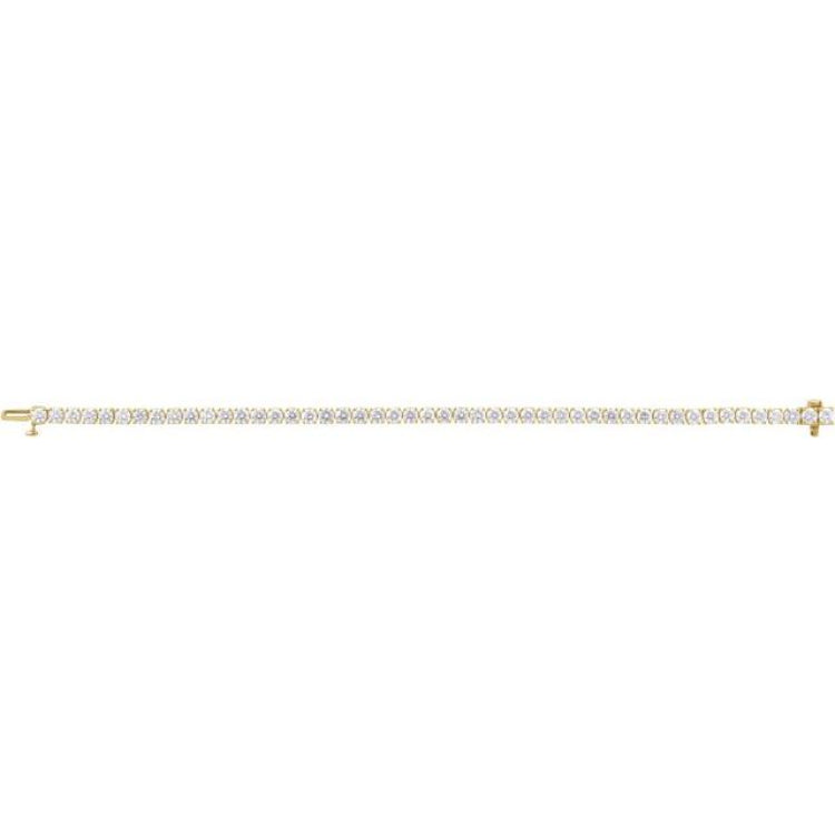 14K Yellow Gold 7 CTW Lab-Grown Diamond Line 7" Bracelet