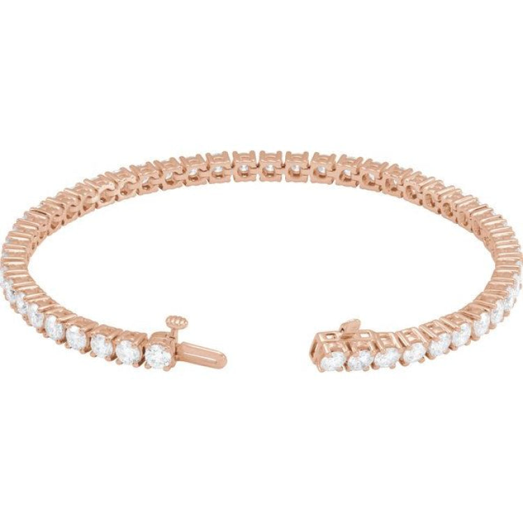 14K Rose Gold 7 CTW Lab-Grown Diamond Line 7" Bracelet