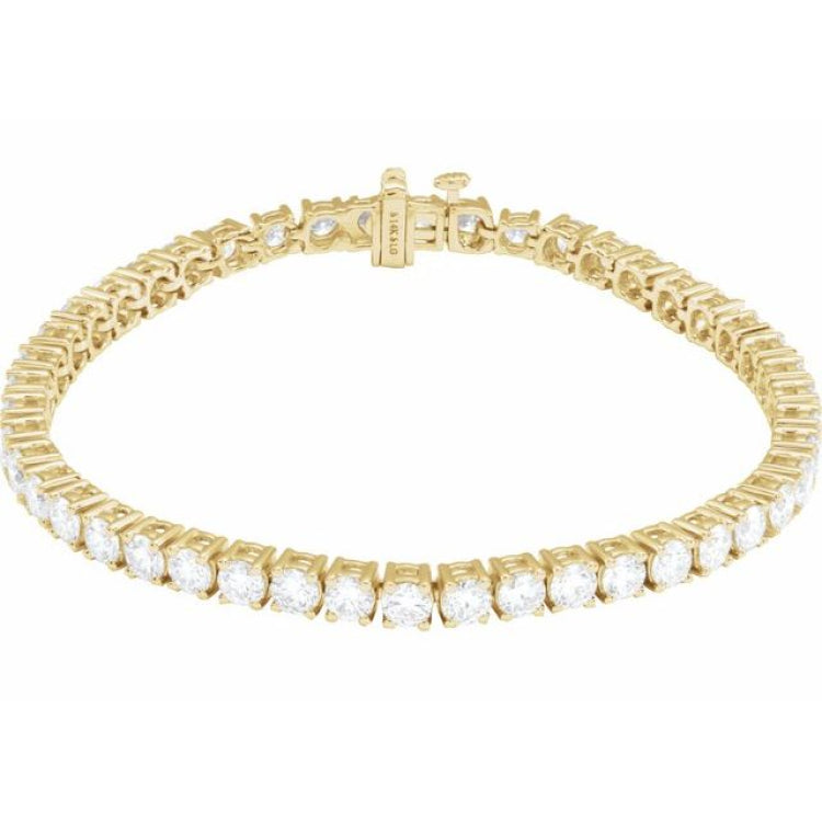 14K Yellow Gold 8 CTW Lab-Grown Diamond Line 7" Bracelet