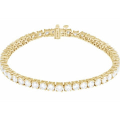 14K Yellow Gold 8 CTW Lab-Grown Diamond Line 7" Bracelet