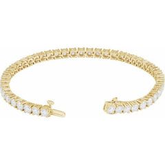 14K Yellow Gold 8 CTW Lab-Grown Diamond Line 7" Bracelet