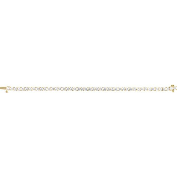 14K Yellow Gold 8 CTW Lab-Grown Diamond Line 7" Bracelet