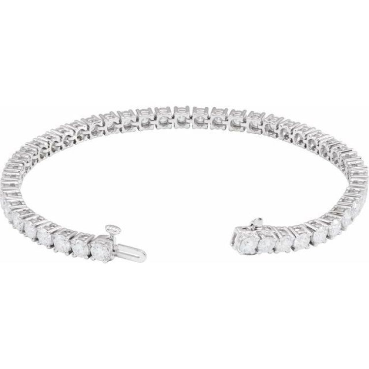 14K White Gold 8 CTW Lab-Grown Diamond Line 7" Bracelet