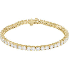14K Yellow Gold 9 CTW Lab-Grown Diamond Line 7" Bracelet