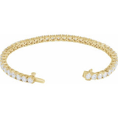 14K Yellow Gold 9 CTW Lab-Grown Diamond Line 7" Bracelet