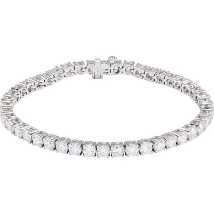 14K White Gold 9 CTW Lab-Grown Diamond Line 7" Bracelet