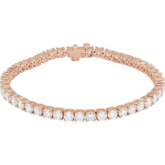 14K Rose Gold 9 CTW Lab-Grown Diamond Line 7" Bracelet