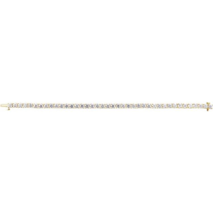 14K Yellow Gold 10 CTW Lab-Grown Diamond Line 7" Bracelet