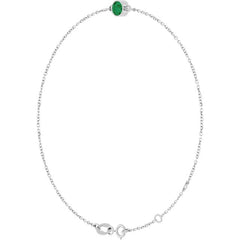 14K White Gold Natural Emerald 6 1/2-7 1/2" Bracelet
