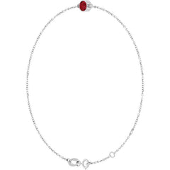 14K White Gold Lab-Grown Ruby 6 1/2-7 1/2" Bracelet