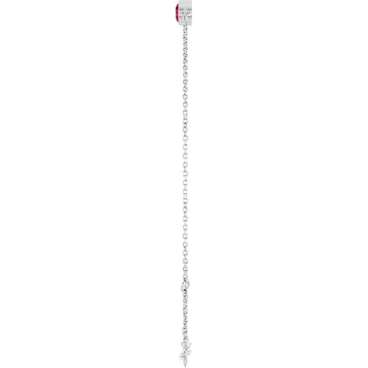 14K White Gold Lab-Grown Ruby 6 1/2-7 1/2" Bracelet