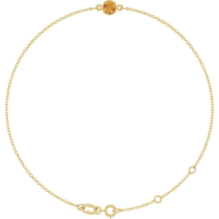 14K Yellow Gold Natural Citrine 6 1/2-7 1/2" Bracelet
