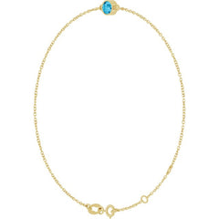 14K Yellow Gold Natural Aquamarine 6 1/2-7 1/2" Bracelet