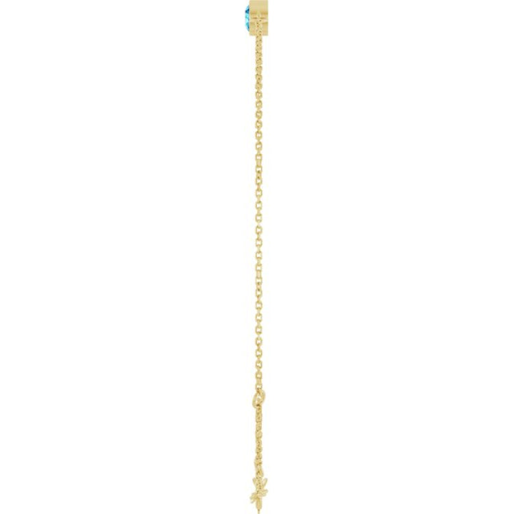 14K Yellow Gold Natural Blue Zircon 6 1/2-7 1/2" Bracelet