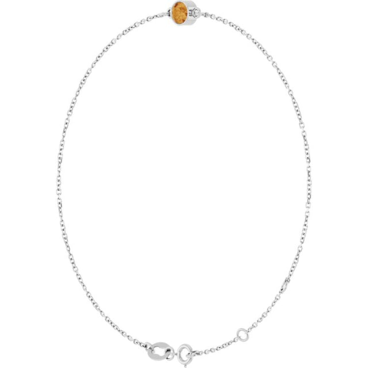 14K White Gold Natural Citrine 6 1/2-7 1/2" Bracelet
