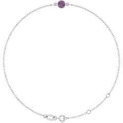 14K White Gold Lab-Grown Alexandrite 6 1/2-7 1/2" Bracelet