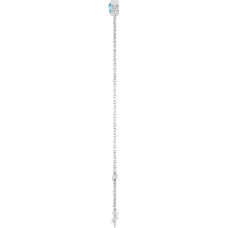 14K White Gold Natural Blue Zircon 6 1/2-7 1/2" Bracelet