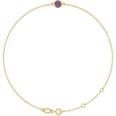 14K Yellow Gold Lab-Grown Alexandrite 6 1/2-7 1/2" Bracelet