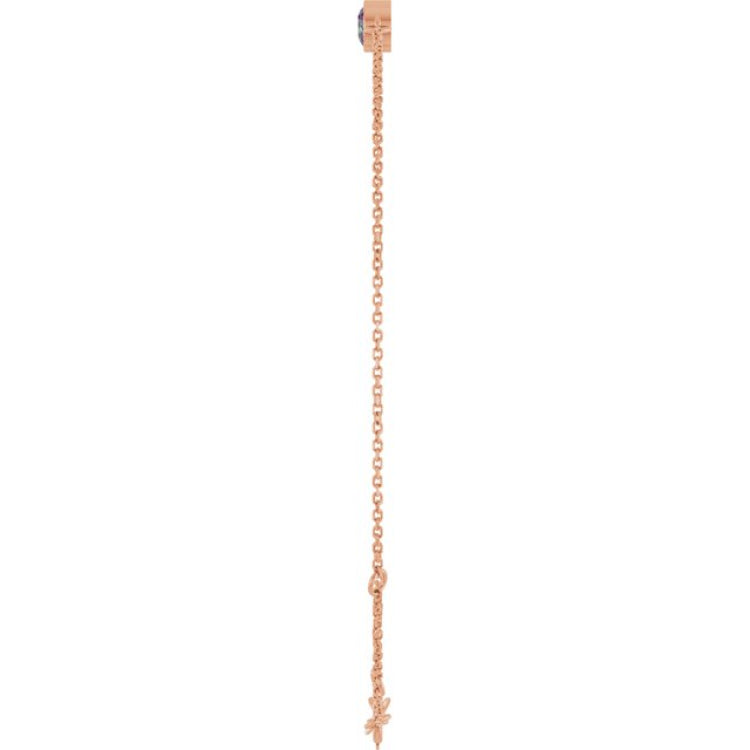 14K Rose Gold Lab-Grown Alexandrite 6 1/2-7 1/2" Bracelet