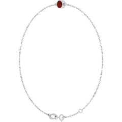 14K White Gold Natural Mozambique Garnet 6 1/2-7 1/2" Bracelet