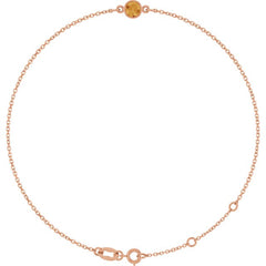 14K Rose Gold Natural Citrine 6 1/2-7 1/2" Bracelet