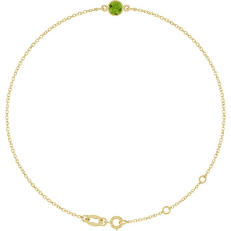 14K Yellow Gold Natural Peridot 6 1/2-7 1/2" Bracelet