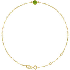 14K Yellow Gold Natural Peridot 6 1/2-7 1/2" Bracelet