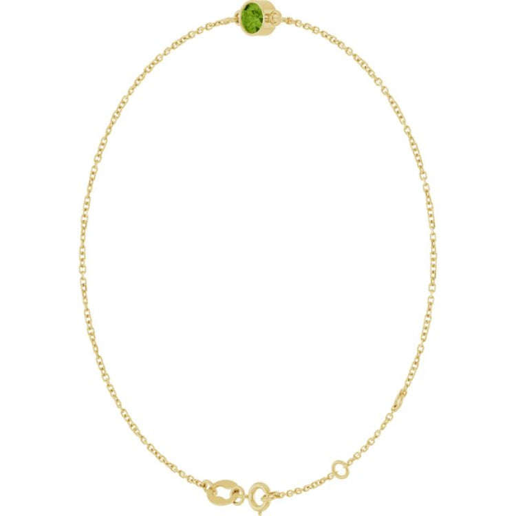 14K Yellow Gold Natural Peridot 6 1/2-7 1/2" Bracelet