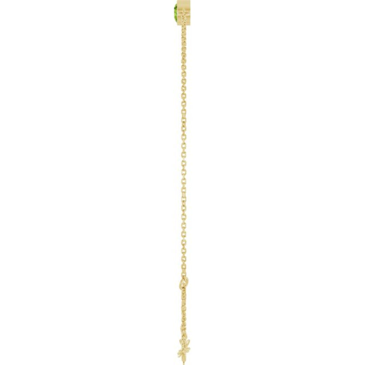 14K Yellow Gold Natural Peridot 6 1/2-7 1/2" Bracelet