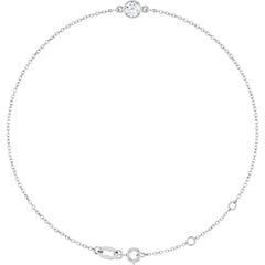 14K White Gold Natural White Sapphire 6 1/2-7 1/2" Bracelet