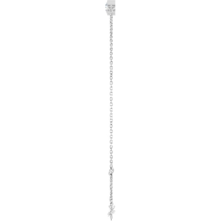 14K White Gold Natural White Sapphire 6 1/2-7 1/2" Bracelet