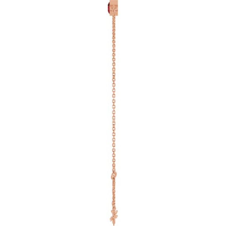 14K Rose Gold Natural Mozambique Garnet 6 1/2-7 1/2" Bracelet