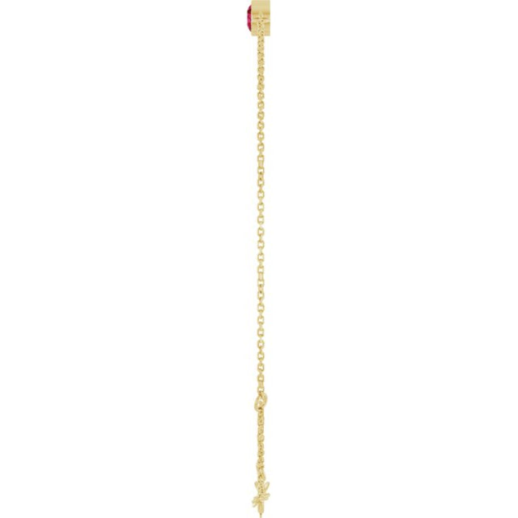 14K Yellow Gold Lab-Grown Ruby 6 1/2-7 1/2" Bracelet