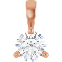 14K Rose Gold 1/4 CT Lab-Grown Diamond Pendant