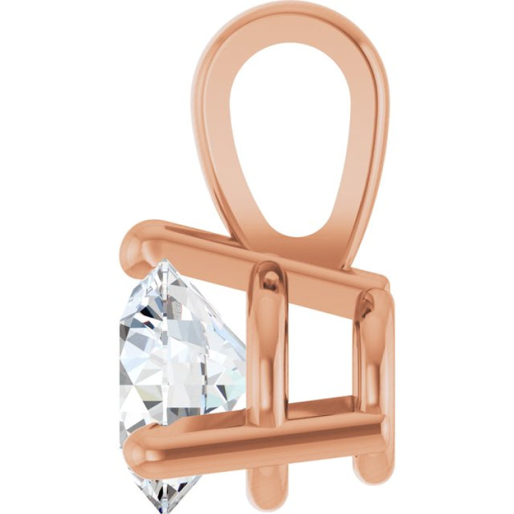 14K Rose Gold 1/4 CT Lab-Grown Diamond Pendant
