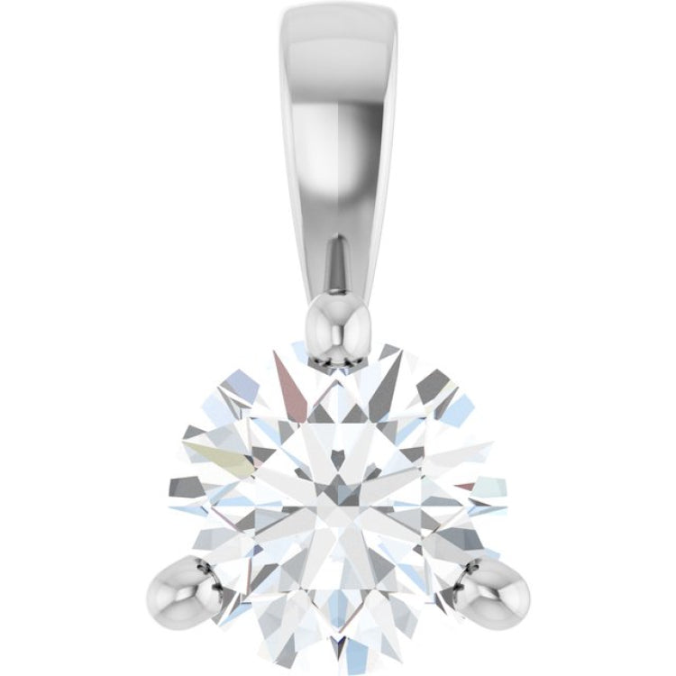 14K White Gold 1/4 CT Lab-Grown Diamond Pendant