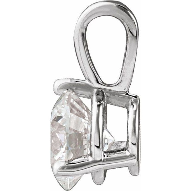 Platinum 5/8 CT Lab-Grown Diamond Pendant