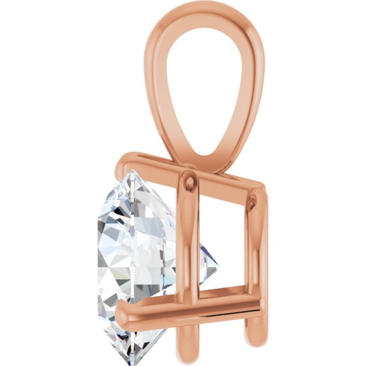14K Rose Gold 1 CT Lab-Grown Diamond Pendant