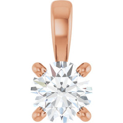14K Rose Gold 1/4 CT Lab-Grown Diamond Pendant