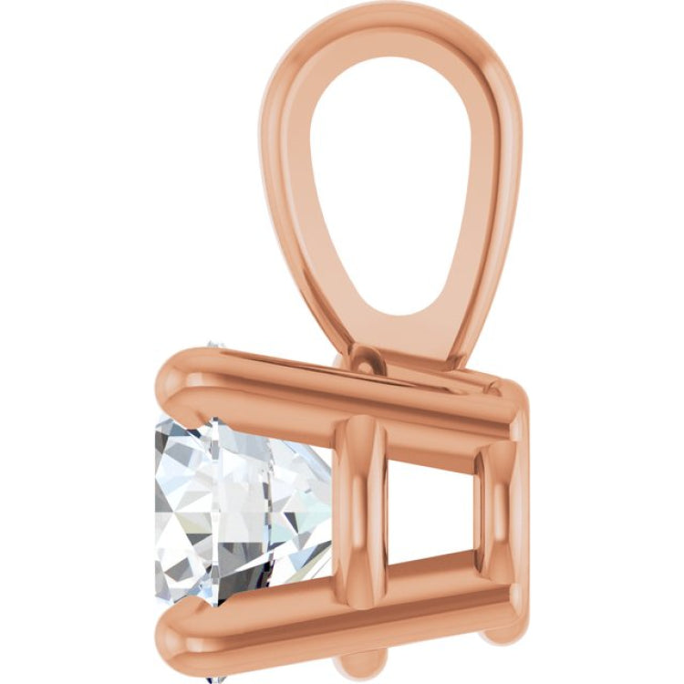 14K Rose Gold 1/4 CT Lab-Grown Diamond Pendant