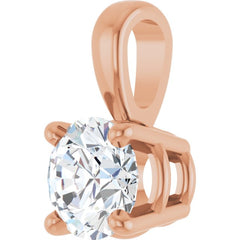 14K Rose Gold 1/3 CT Lab-Grown Diamond Pendant