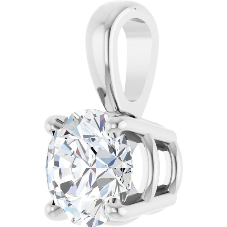 14K White Gold 1/2 CT Lab-Grown Diamond Pendant