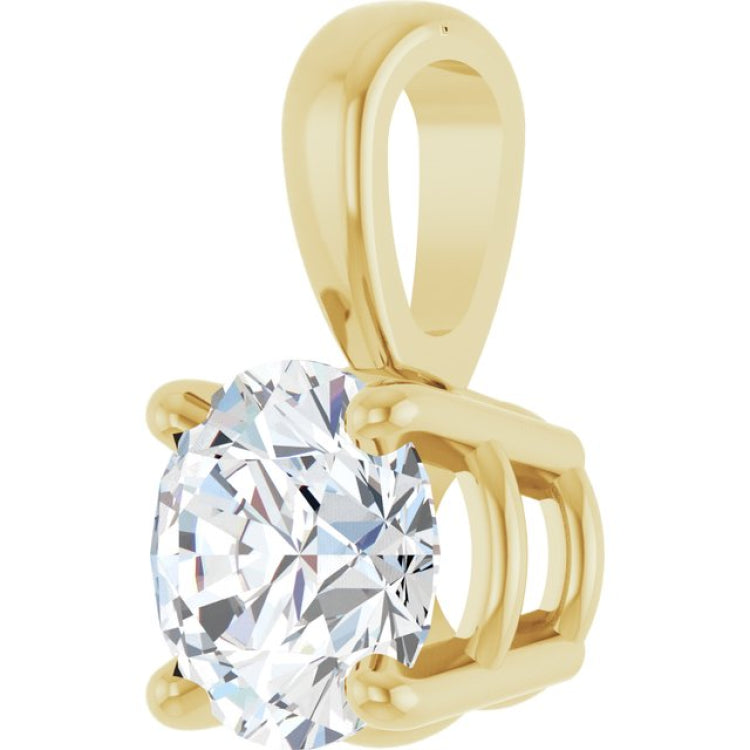 14K Yellow Gold 1/2 CT Lab-Grown Diamond Pendant