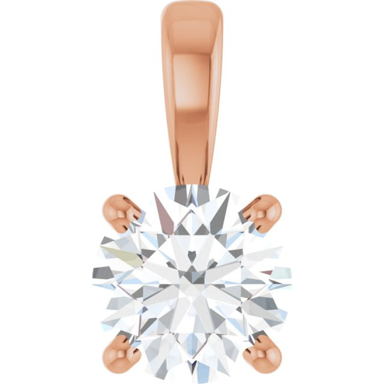 14K Rose Gold 1/2 CT Lab-Grown Diamond Pendant